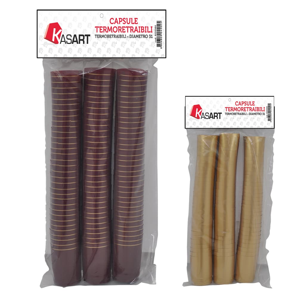 CAPSULE TERMORETRAIBILI PER BOTTIGLIE VINO oro - Ø 31 x  h 55 mm