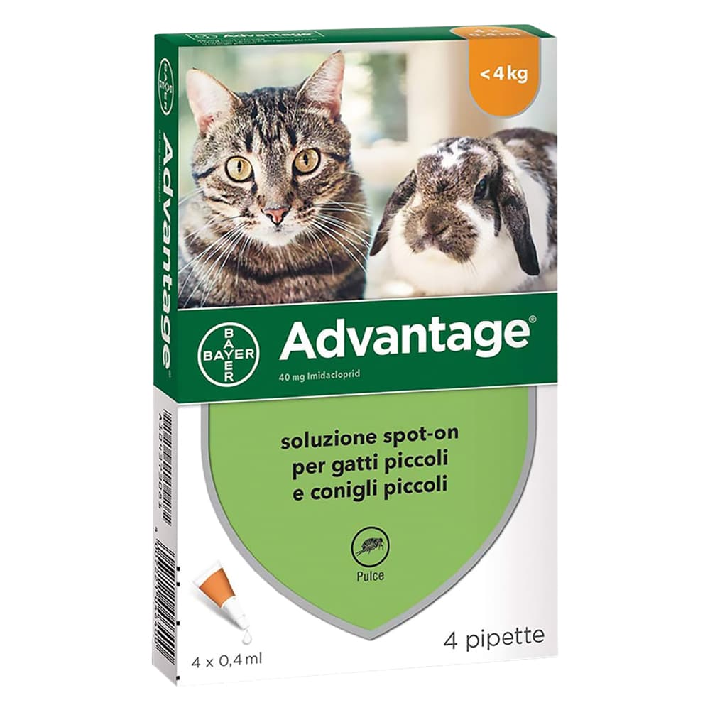 ANTIPARASSITARIO 'ADVANTAGE SPOT-ON' < 4 kg  - 4 pipette ml 0,4