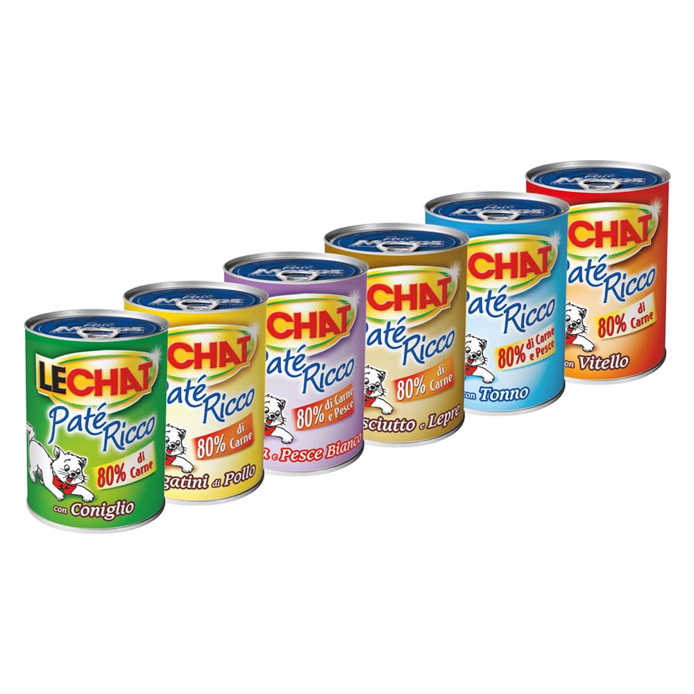 PATE' PER GATTI 'LECHAT RICCO' vitello - gr 400 (24 PZ)