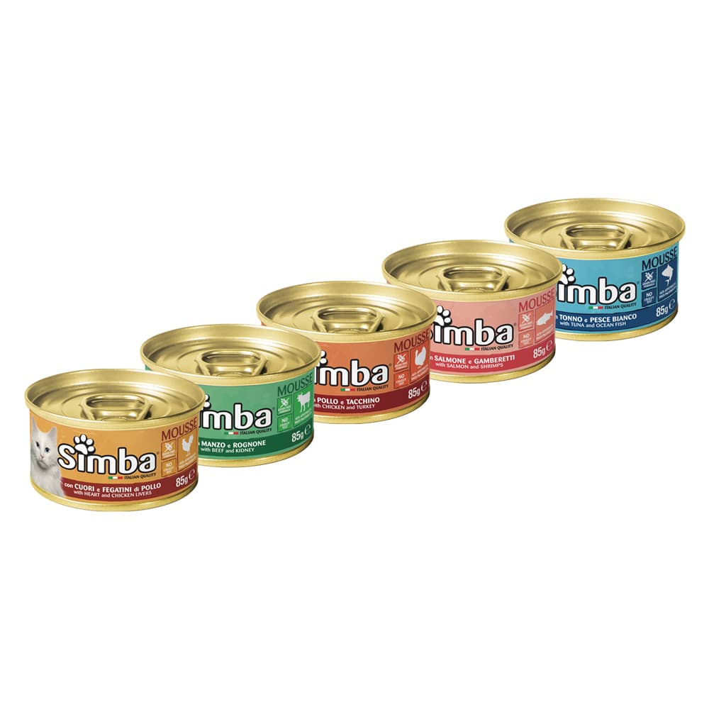 ALIMENTO PER GATTI 'MOUSSE' manzo e rognone - gr 85 (24 PZ)