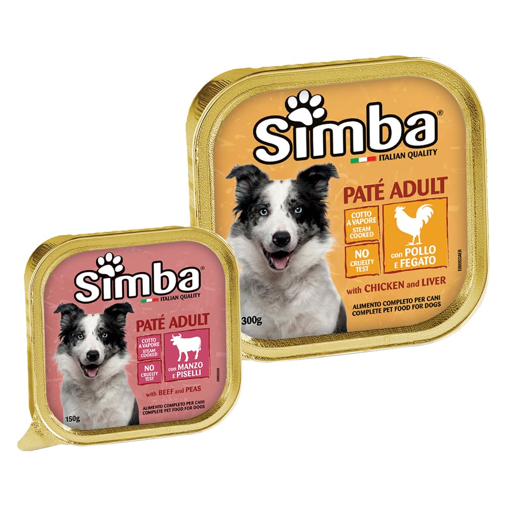 ALIMENTO PER CANI 'PATE' ADULT' manzo e piselli - gr 150 (24 PZ)