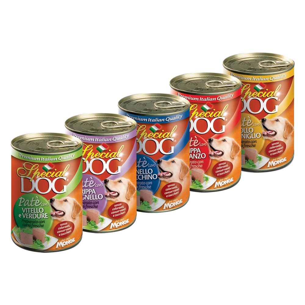 PATE' PER CANI 'SPECIAL DOG' pollo e coniglio - gr 400 (24 PZ)