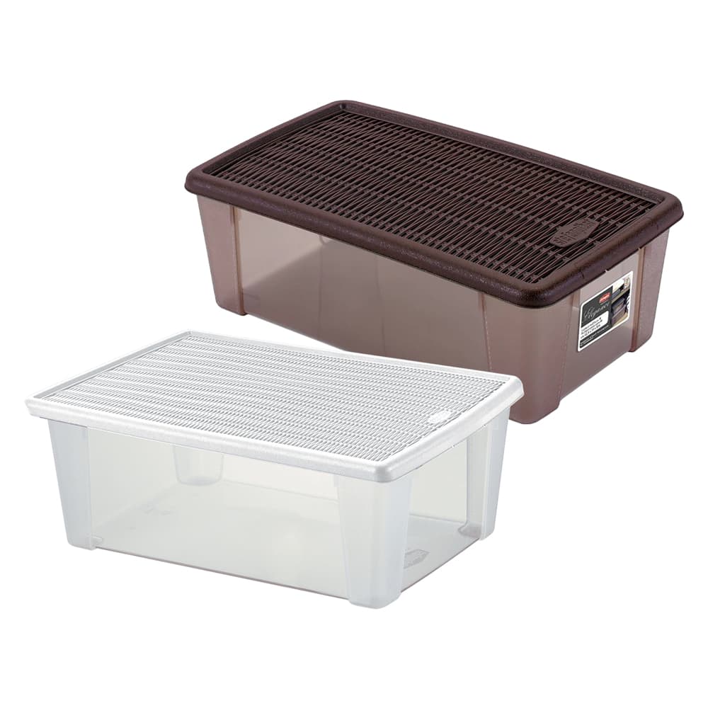 SCATOLA MULTIUSO 'ELEGANCE BOX' XL cm 39 x 29 x h 24 moka/moka