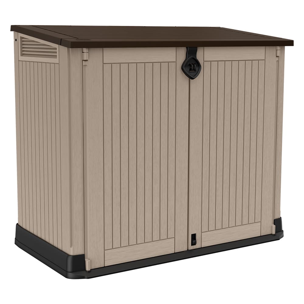 BAULE PORTA ATTREZZI DA ESTERNO 'STORE IT OUT MIDI' cm.132 x 71,5 x H.113,5 beige/marr.