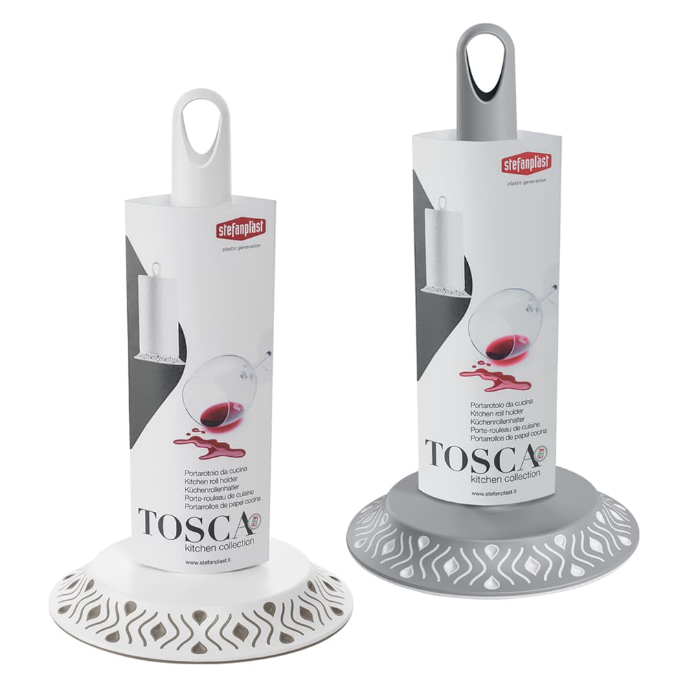 PORTAROTOLO DA CUCINA 'TOSCA' grigio/bianco