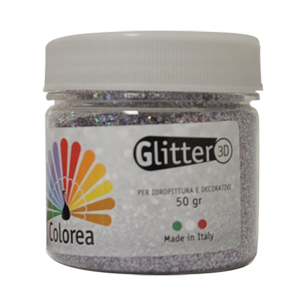 GLITTER PRISMATICI IN POLVERE gr.50 - colore oro/argento (12 PZ)