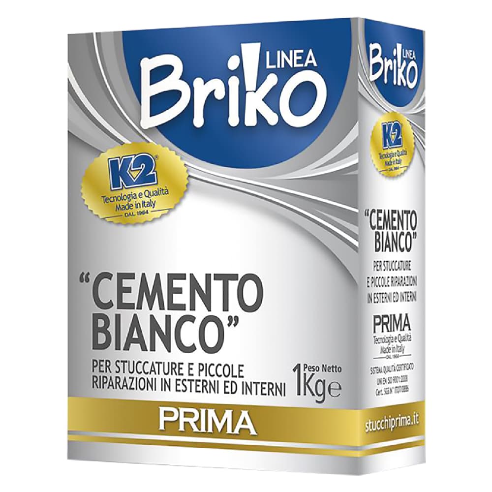 CEMENTO BIANCO IN POLVERE 'BRIKO K2' Kg. 1 - scatola (12 PZ)