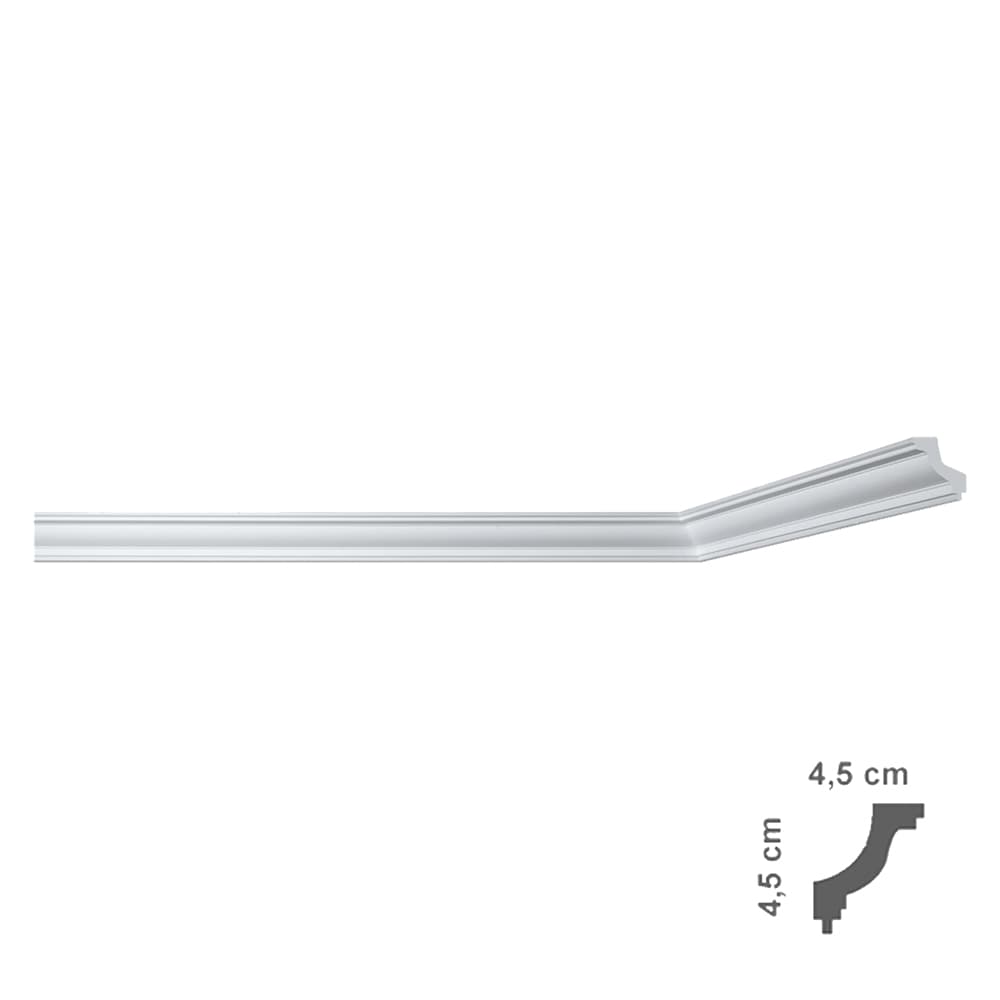CORNICE DECORATIVA PER SOFFITTO mod. I703 - mm 45 x  45 x 2 mt (65 PZ)