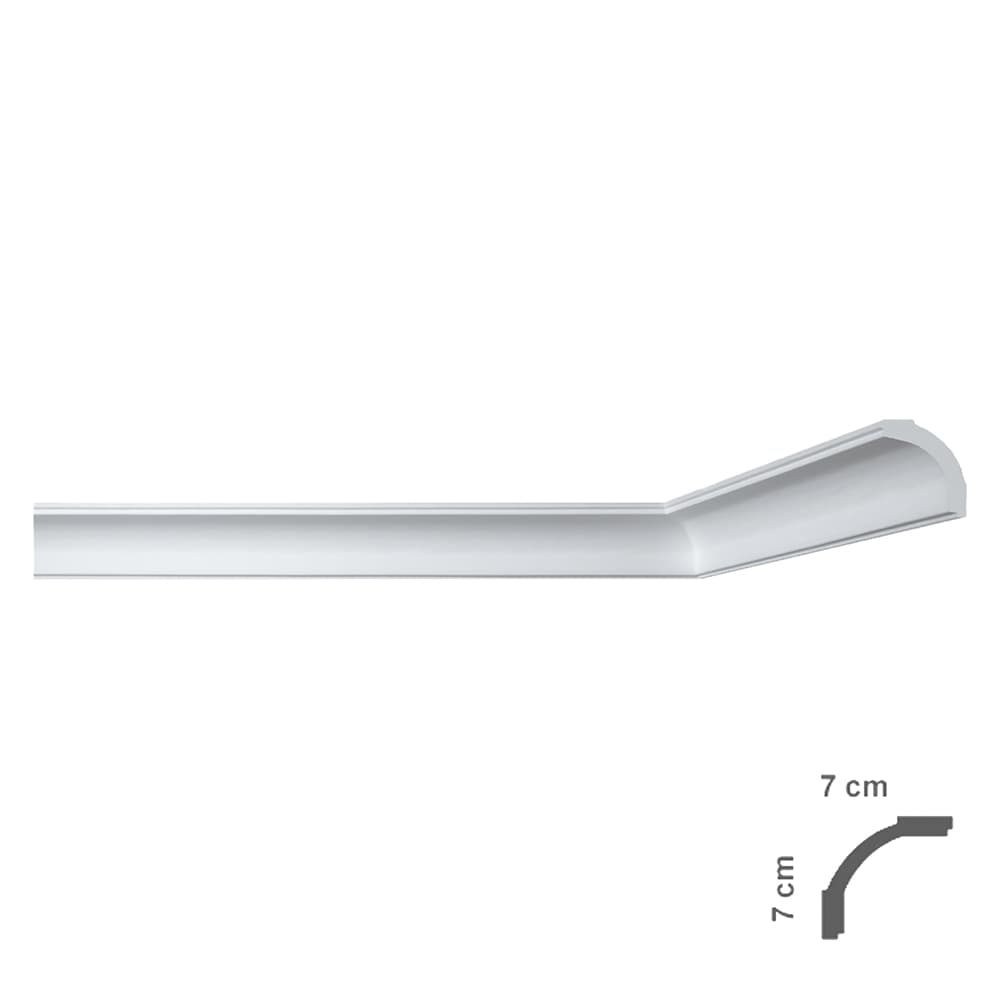 CORNICE DECORATIVA PER SOFFITTO mod. I765 - mm. 70 x 70 x 2 mt (65 PZ)