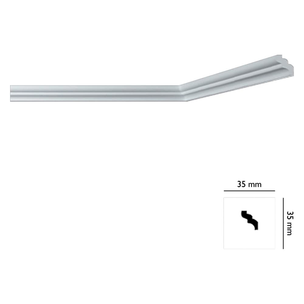 CORNICE DECORATIVA PER SOFFITTO mod. I735 - mm. 35 x  35 x 2 mt (105 PZ)