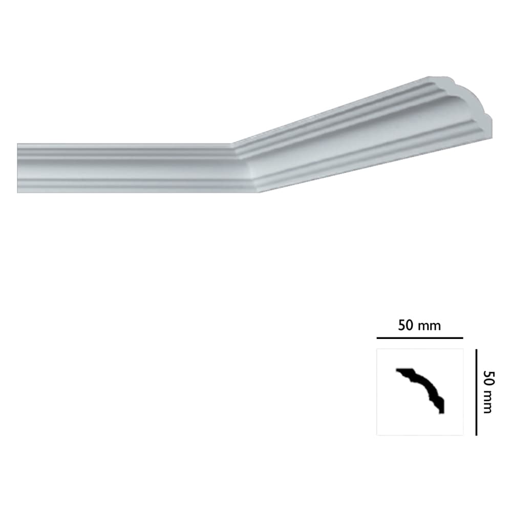 CORNICE DECORATIVA PER SOFFITTO mod. I750 - mm. 50 x 50 x 2 mt (65 PZ)