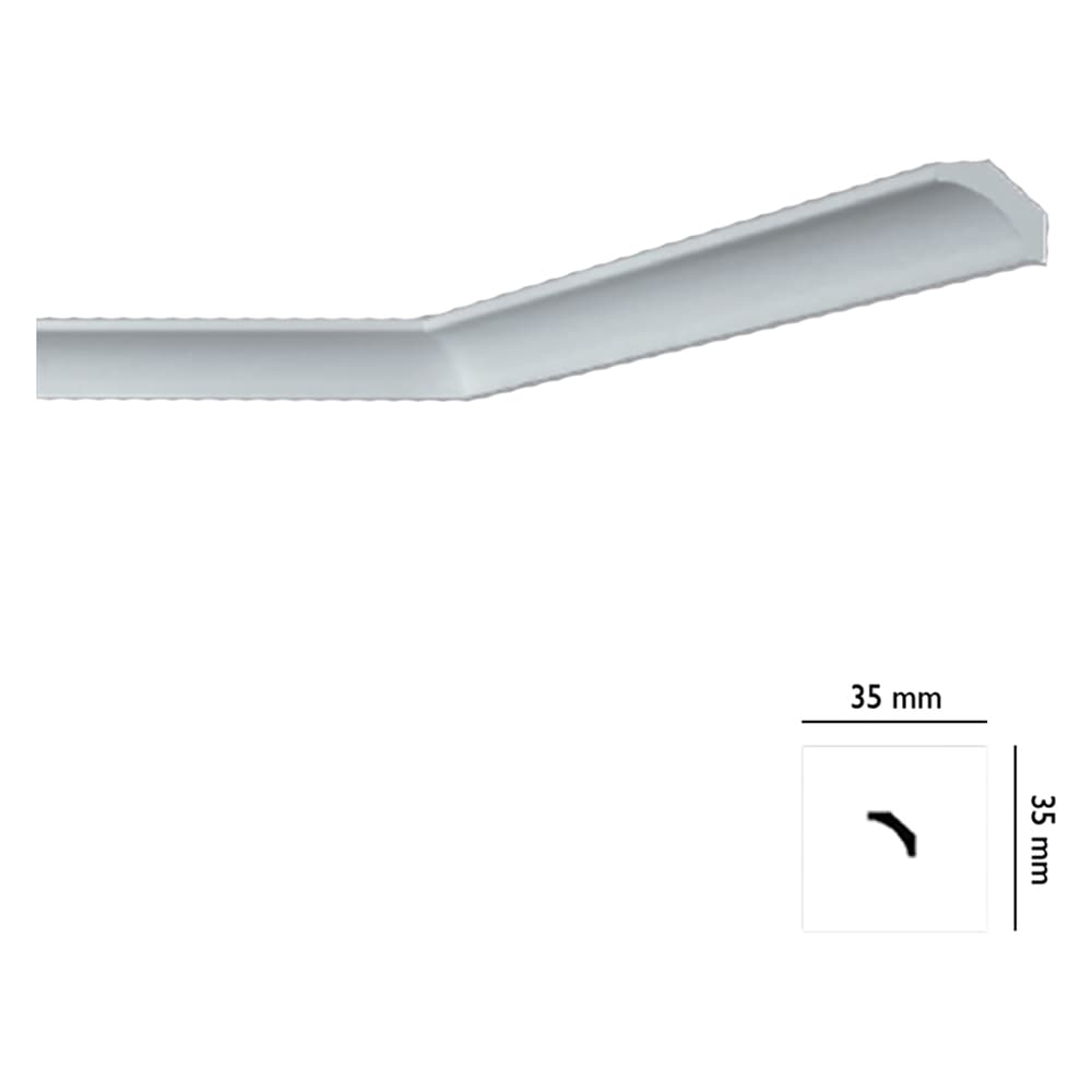 CORNICE DECORATIVA PER SOFFITTO mod. I705 - mm 35 x  35 x 2 mt (100 PZ)