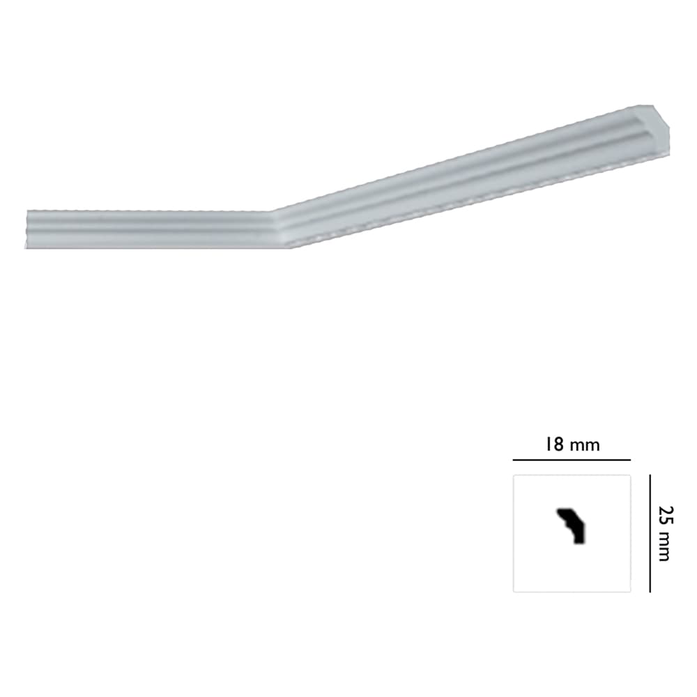 CORNICE DECORATIVA PER SOFFITTO mod. I725 - mm. 18 x  25 x 2 mt (200 PZ)
