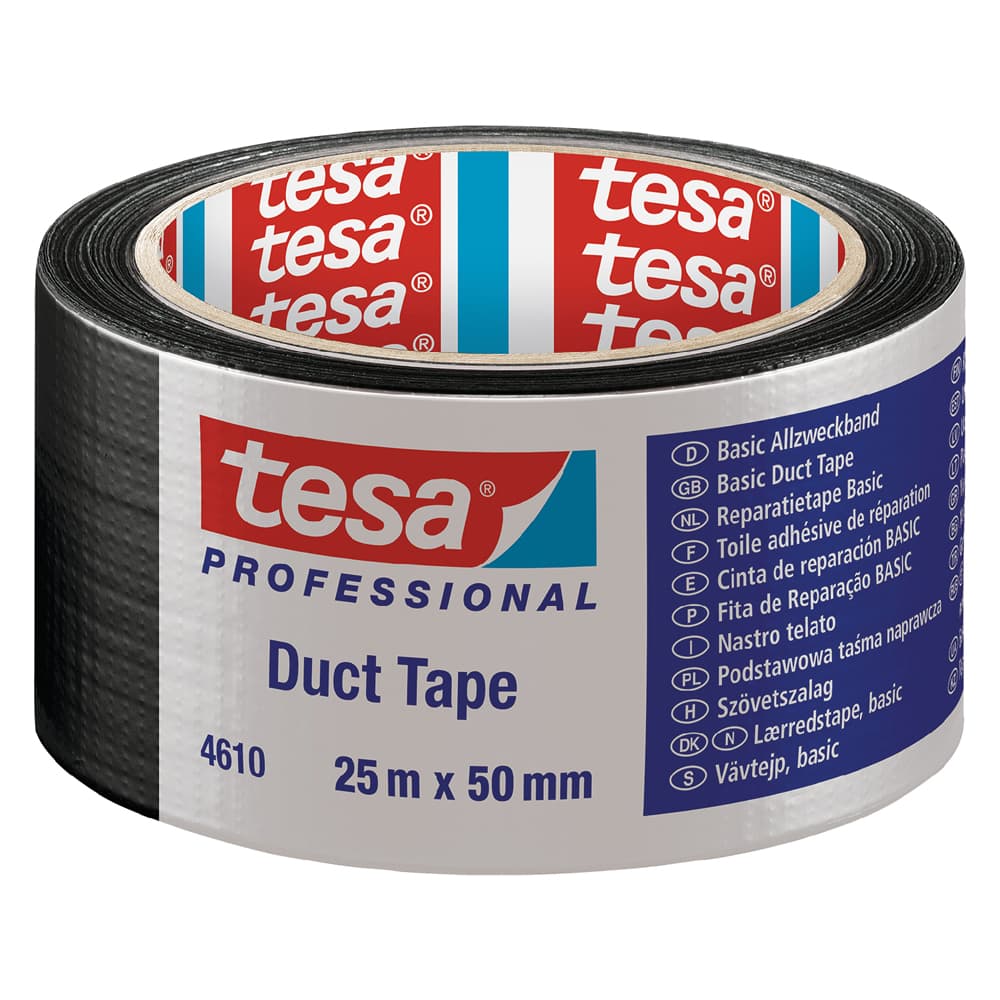 NASTRO TELATO 'DUCT TAPE 4610' mm 50 x mt. 25 - colore nero (6 PZ)