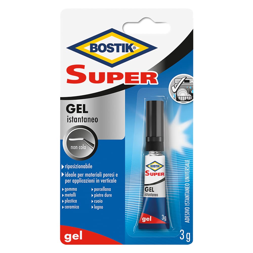 ADESIVO ISTANTANEO UNIVERSALE GEL 'SUPER' gr. 3 (clip strip) (12 BL)