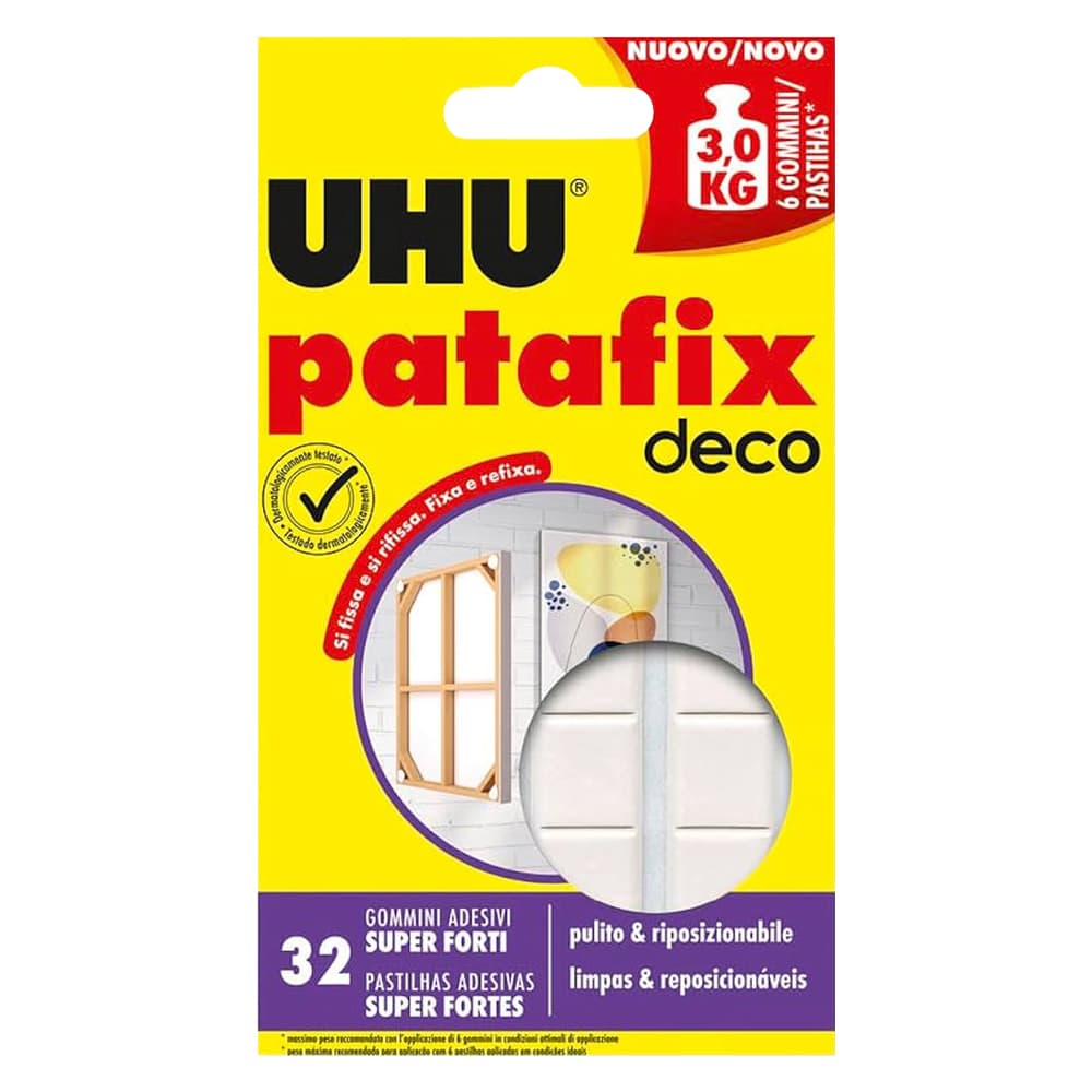 GOMMINI ADESIVI 'PATAFIX DECO' cartella da 32 pezzi (12 BL)