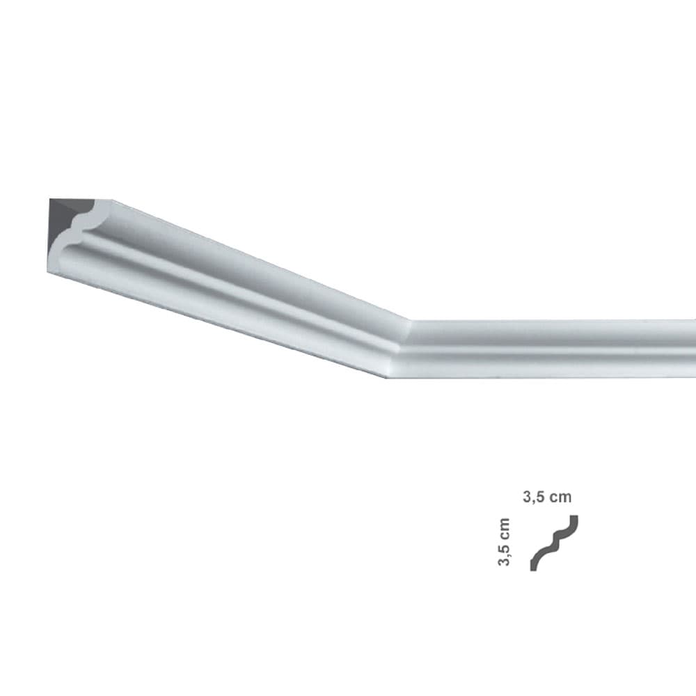 CORNICE DECORATIVA PER SOFFITTO mod. I836 - mm. 35 x 35 x 2 mt (125 PZ)