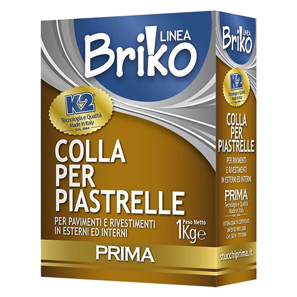 COLLANTE IN POLVERE PER PIASTRELLE 'BRIKO K2' Kg. 1 - scatola (12 PZ)