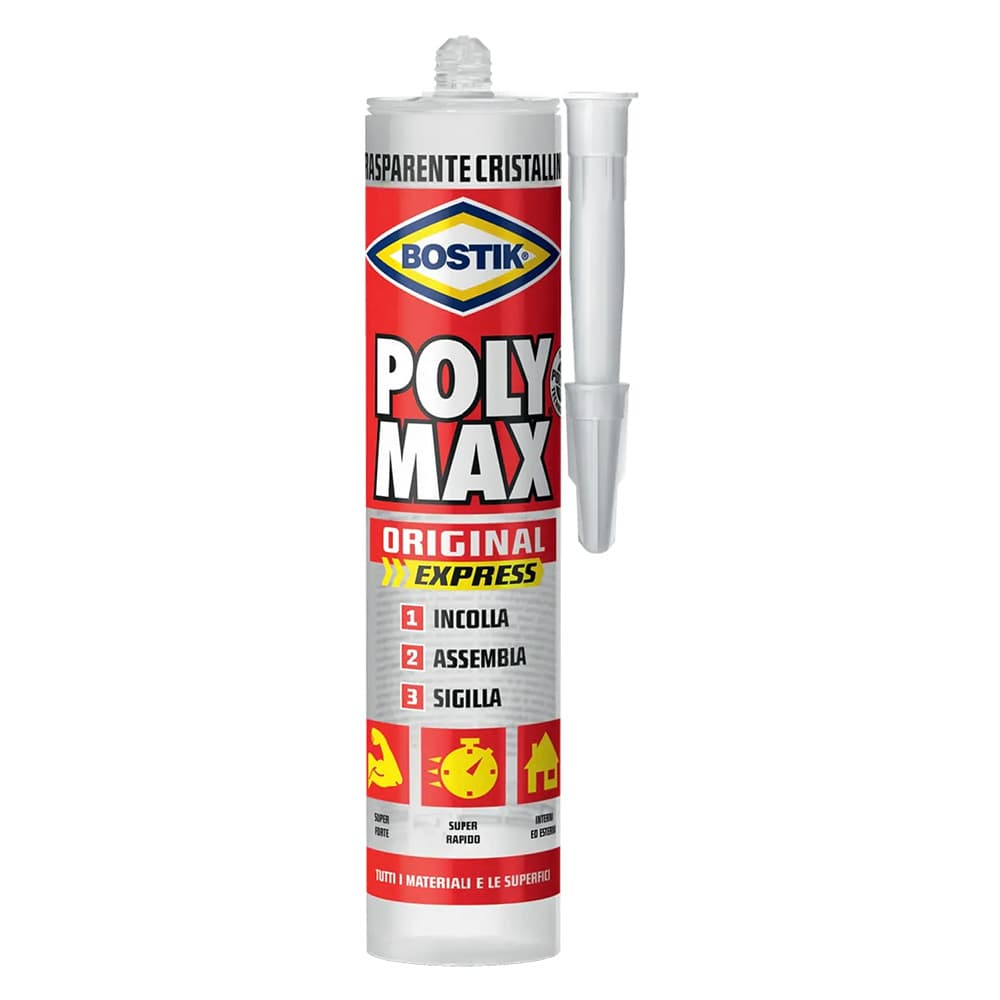 ADESIVO SIGILLANTE UNIVERSALE 'POLY MAX' CRISTAL 12 cartucce 300g + 2 scatolette tonno omaggio