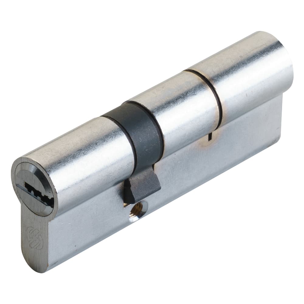 CILINDRO PROFILATO DOPPIO SERIE 'K2' mm 40+10+40 = 90 (45+45) cromo satinato