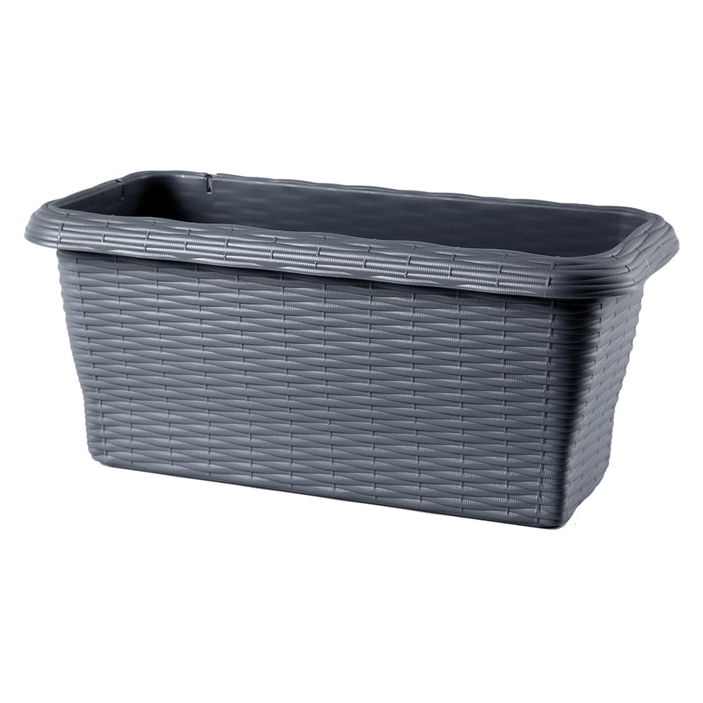 FIORIERA RETTANGOLARE 'PAGLIA' cm 60x20x17,5 lt.11,5 - antracite