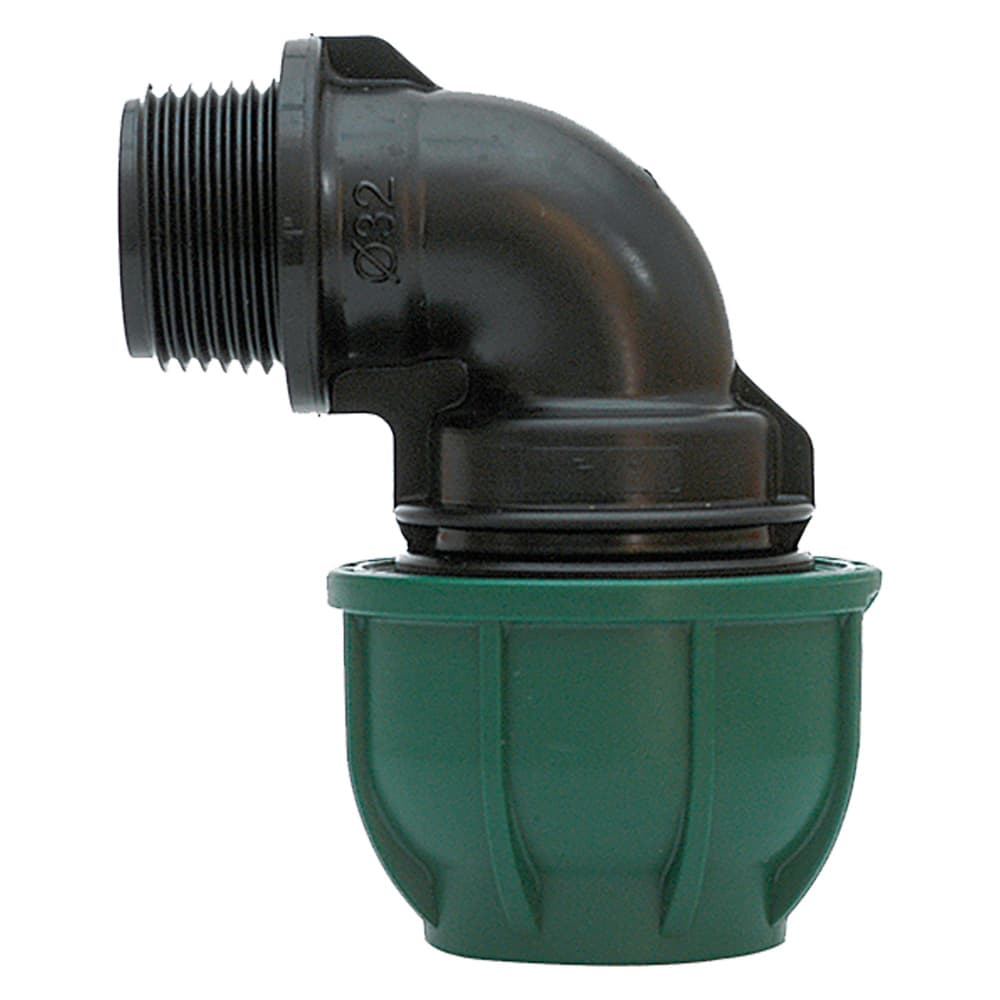 GOMITO A 90° CON DERIVAZIONE MASCHIO Ø 16 x 1/2 - PN 10 (20 PZ)