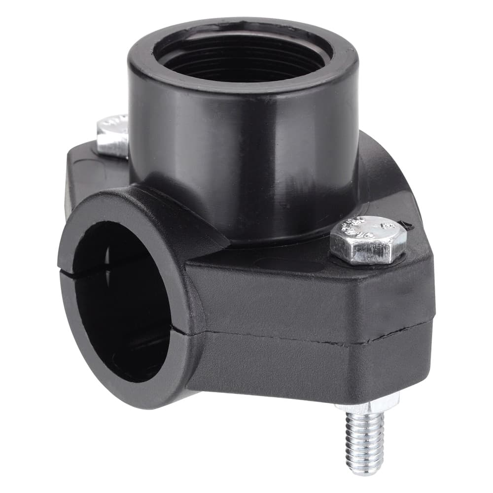 PRESA A STAFFA IN POLIPROPILENE Ø 20 x 1/2 (2 bulloni) (25 PZ)