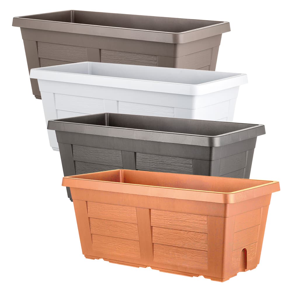 FIORIERA RETTANGOLARE cm  40 x 21,5 x 17 - cappuccino (con sottovaso)