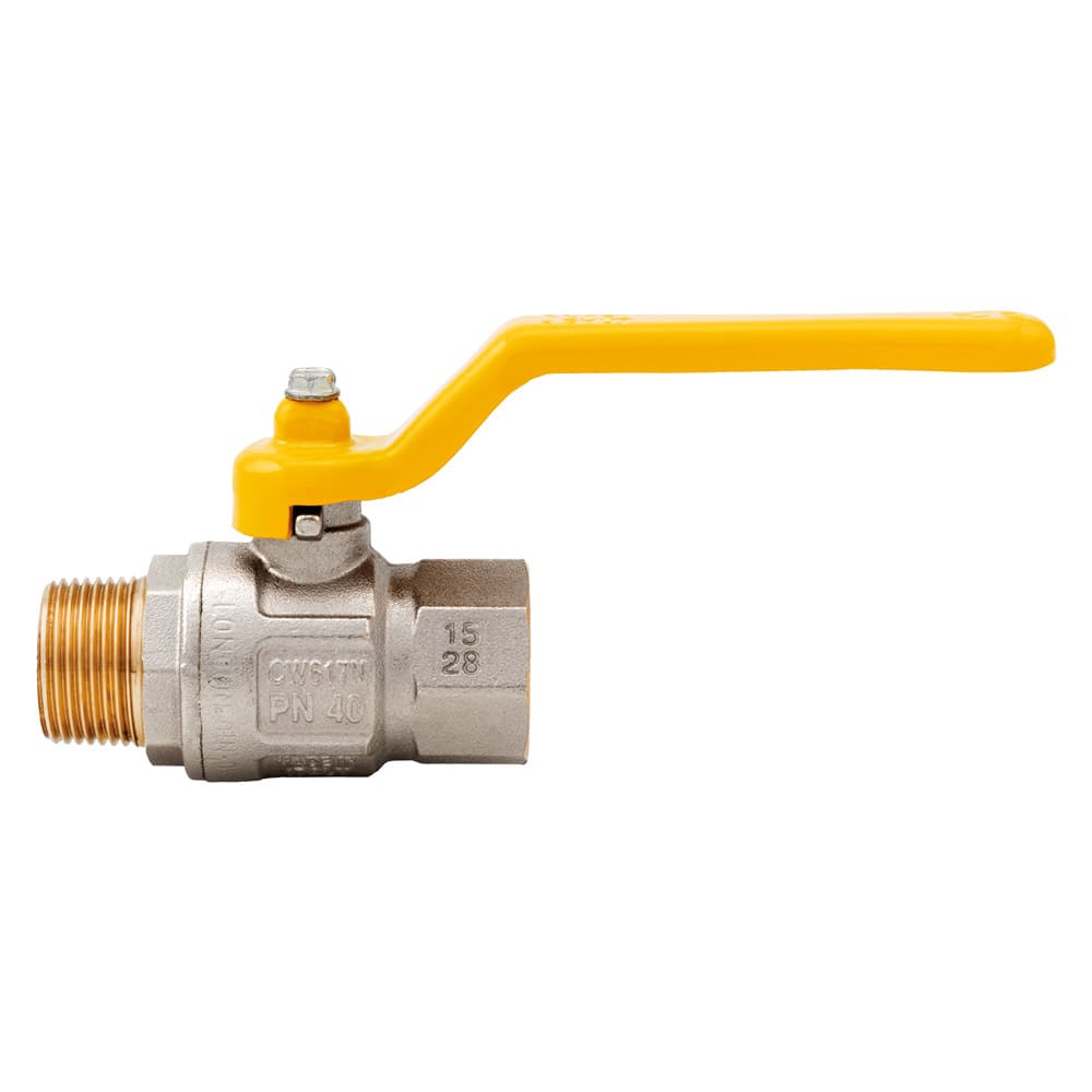 VALVOLA A SFERA PER GAS CON LEVA 1/2 MF (2 PZ)
