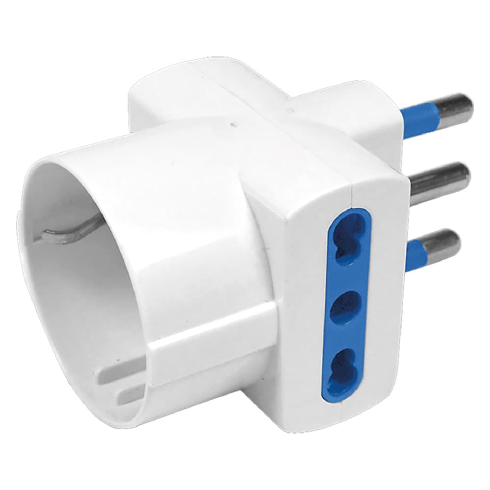 ADATTATORE TRIPLO art.CE38B - spina 2P + T 16A (scatola appendibile)