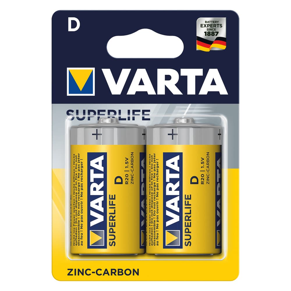 PILA TORCIA SUPERFLIFE 'R20P' Pz 2 - 1,5 V - D (12 BL)