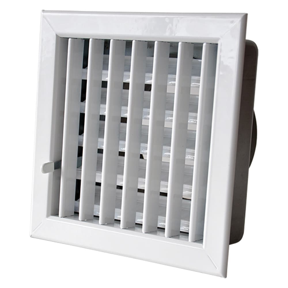GRIGLIA AERAZIONE AD INCASSO PER CAMINI cm 14 x 13 foro 11,1 x  11,1 - Ø 8