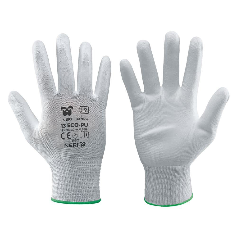 GUANTI '13 ECO-PU' Tg. 7  bianco (12 CP)