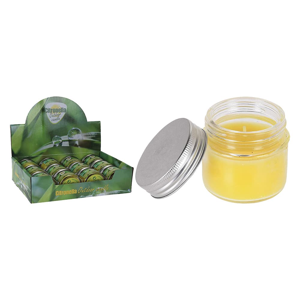 CANDELA ALLA CITRONELLA cm 6 gr. 165 colori assortiti (12 PZ)