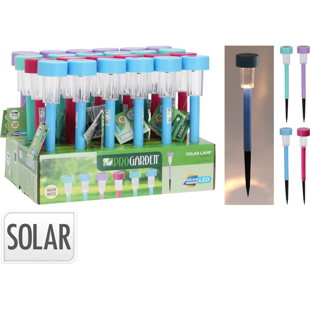 LAMPADA IN PLASTICA AD ENERGIA SOLARE cm 5 x h.36 (24 PZ)