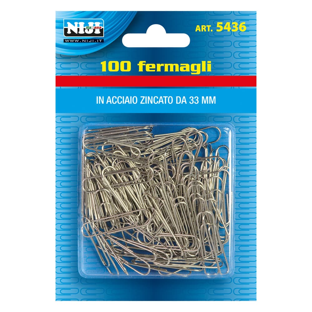 FERMAGLI PER CARTA metallo mm.33 - 100 pz (24 BL)