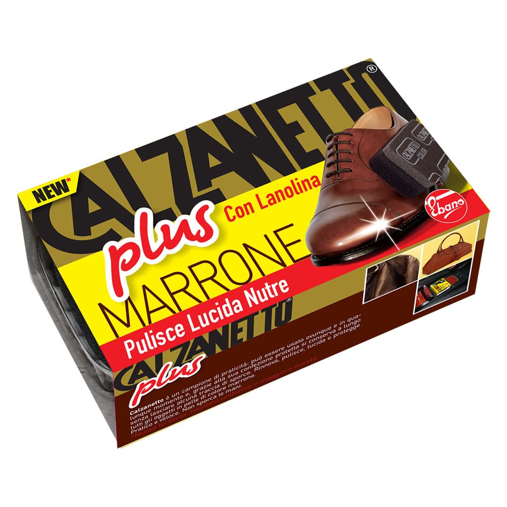 SPUGNA LUCIDA SCARPE 'PLUS' colore marrone (12 PZ)