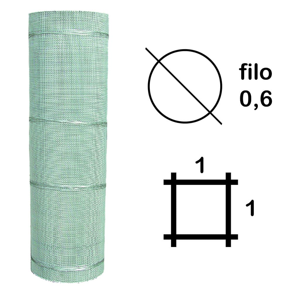 TELA QUADRA "TIPO PESANTE" H 60 - 1 x 1 mm - F.0,6 - mt.17,78 ca. (30 KG)
