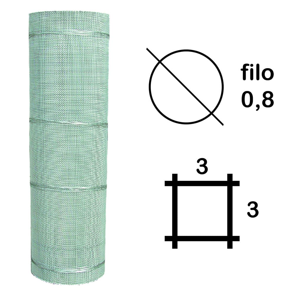 TELA QUADRA "TIPO PESANTE" H 100 - 3 x 3 mm - F.0,8 - mt.13,95 ca. (30 KG)