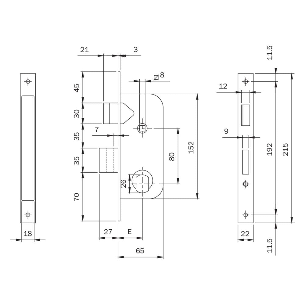 SERRATURA DA INFILARE ART. 620 E 35 (2 PZ)