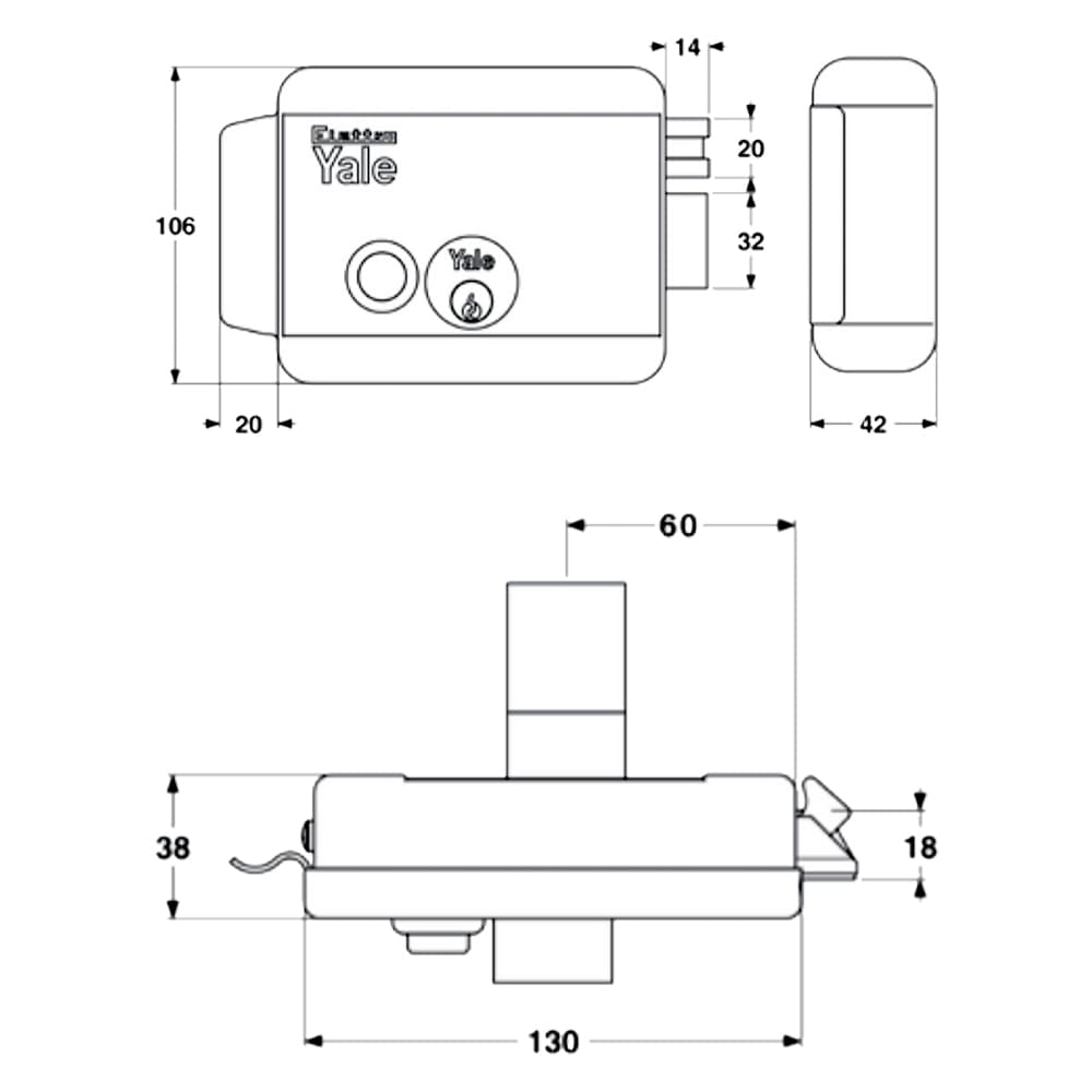 SERRATURA ELETTRICA DA APPLICARE PER CANCELLI ART. 688 Dx - E 60