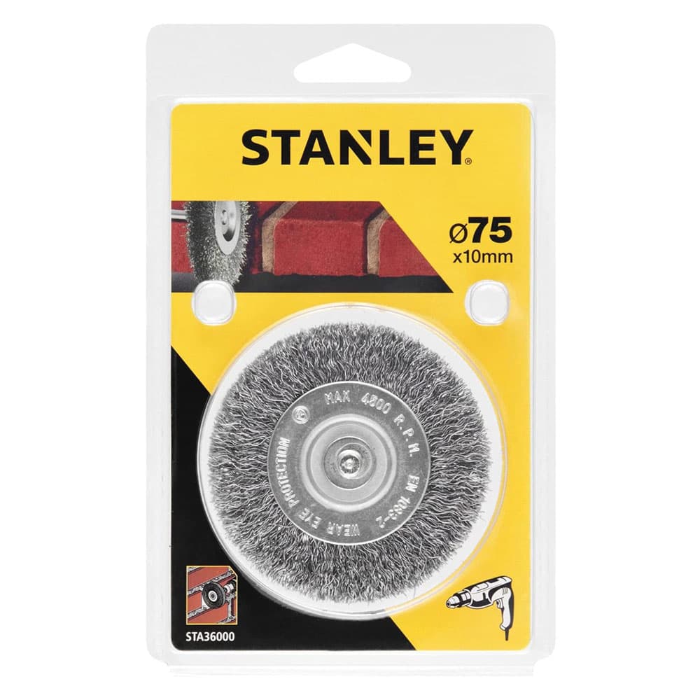 SPAZZOLA CIRCOLARE CON GAMBO Ø mm  75 - spessore fili 10 mm