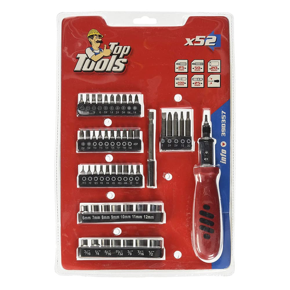 SET AVVITAMENTO CON INSERTI E BUSSOLE set 52 pz