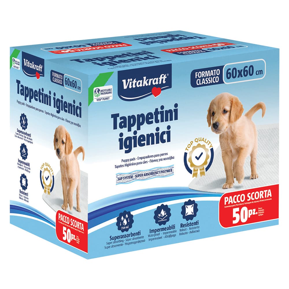 TAPPETINO IGIENICO PER CANE E GATTO cm 60 x 60