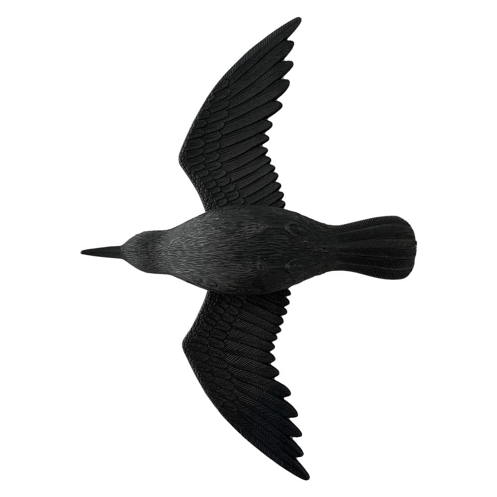 STATUETTA SCACCIA VOLATILI A FORMA ANIMALE Corvo in volo - cm 41 x 56