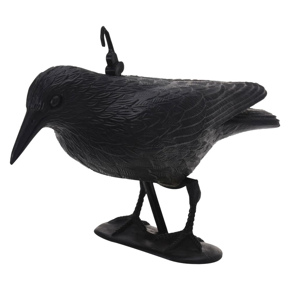 STATUETTA SCACCIA VOLATILI A FORMA ANIMALE Corvo in piedi - cm 35 x 19 x 13