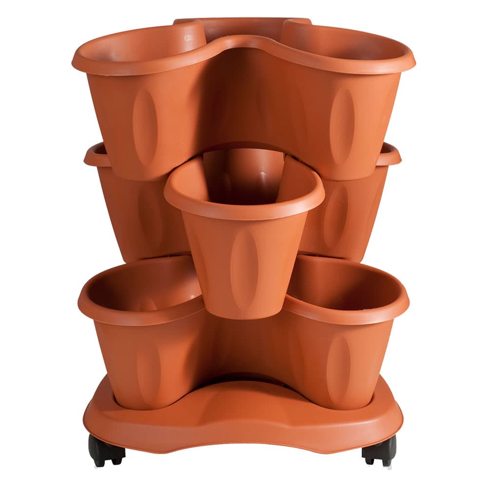 SET VASO 'TRIFOGLIO' Ø cm 40xh.51 Lt. 6 - terracotta