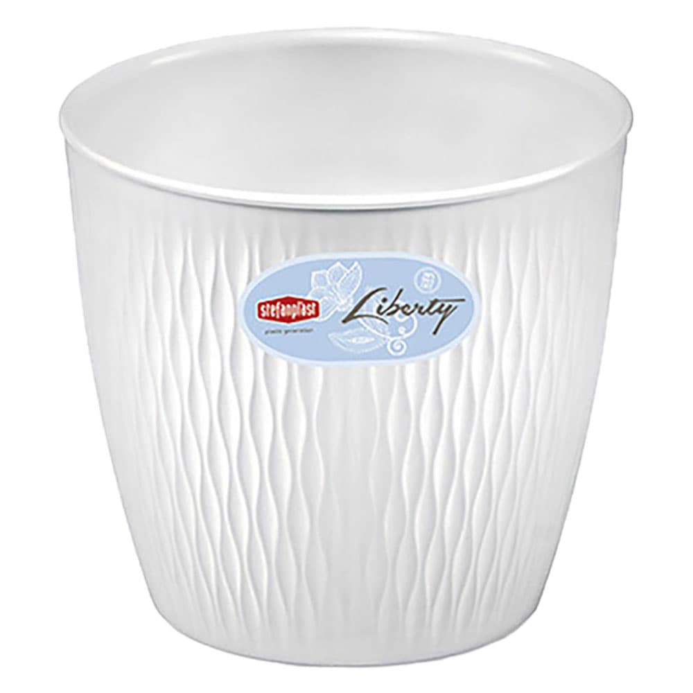 VASO TONDO 'LIBERTY' ø 25 x h.23 - bianco travertino