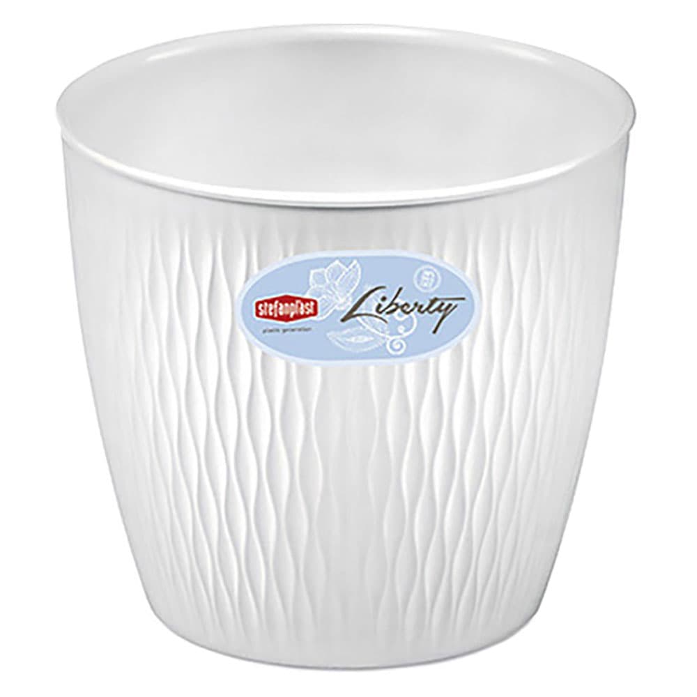 VASO TONDO 'LIBERTY' ø 30 x h.27 - bianco travertino