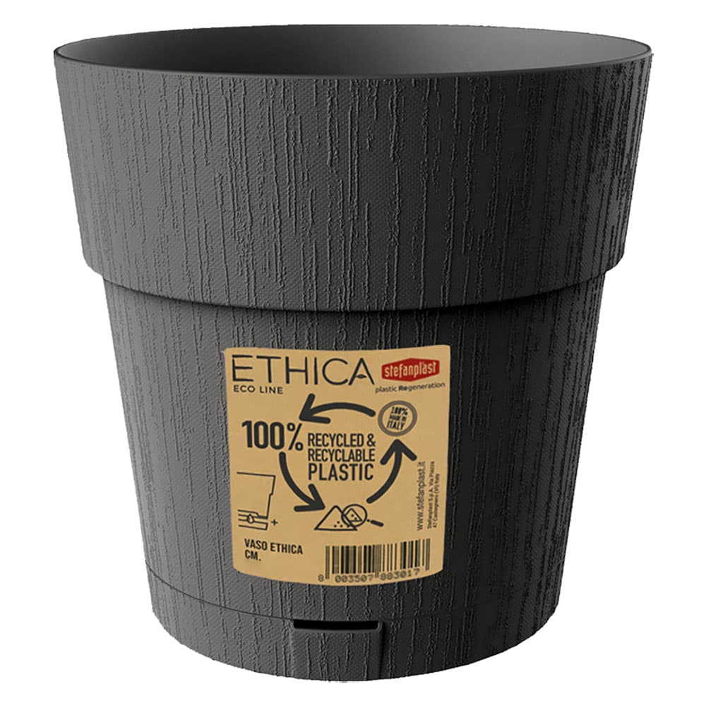 VASO TONDO 'ETHICA' ø 15 x h.15 - grafite